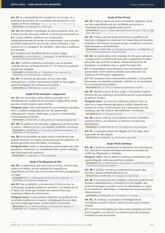 Página de lei em duas colunas